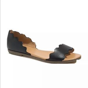 Jcrew Leather Scalloped Peep Toe
